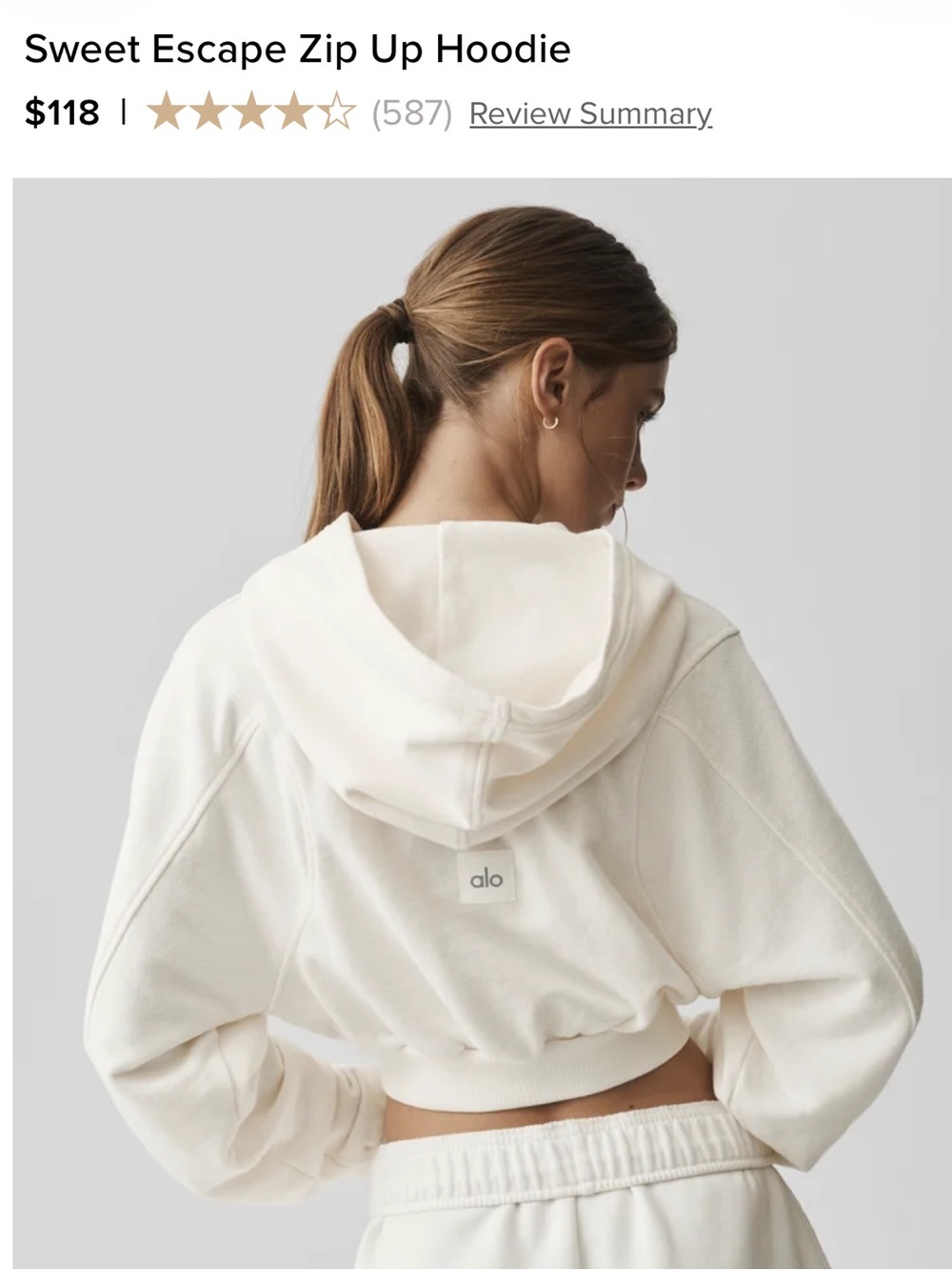 Alo Yoga Sweet Escape Hoodie in Ivory